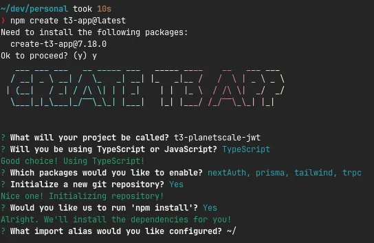 Create T3 app CLI